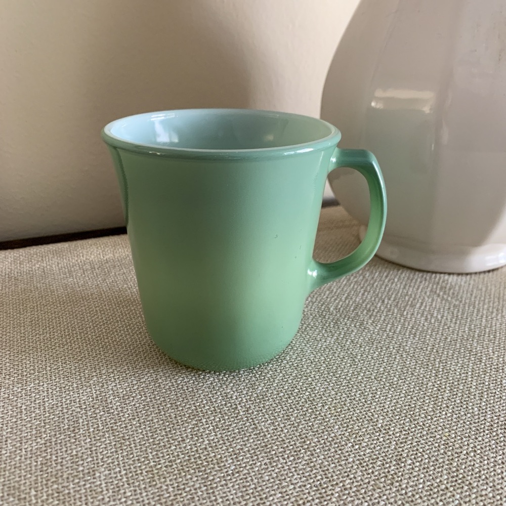 Jade Color Painted Vintage Pyrex Mug Good Condition
